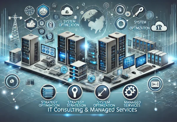 DALL·E 2025-03-25 11.12.33 - A high-definition professional banner image for 'IT Consulting & Managed Services.' Depict a modern tech consulting environment with digital networks,